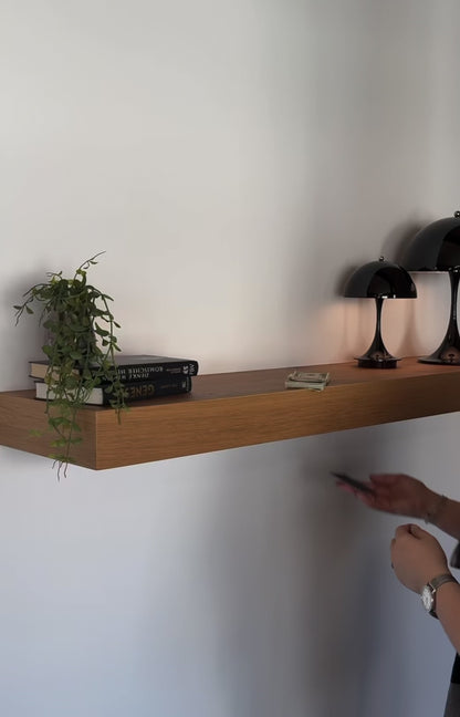 Hidden Compartment Floating Shelf, RFID Access, LED Light, Secure Storage (70cm)